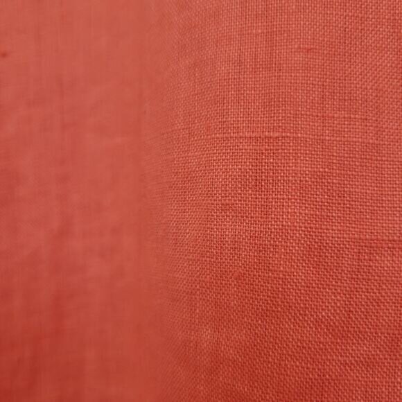 Saks Fifth Avenue Tunic Top Women's Large Coral 100% Linen Long Sleeve Popover - Picture 8 of 10